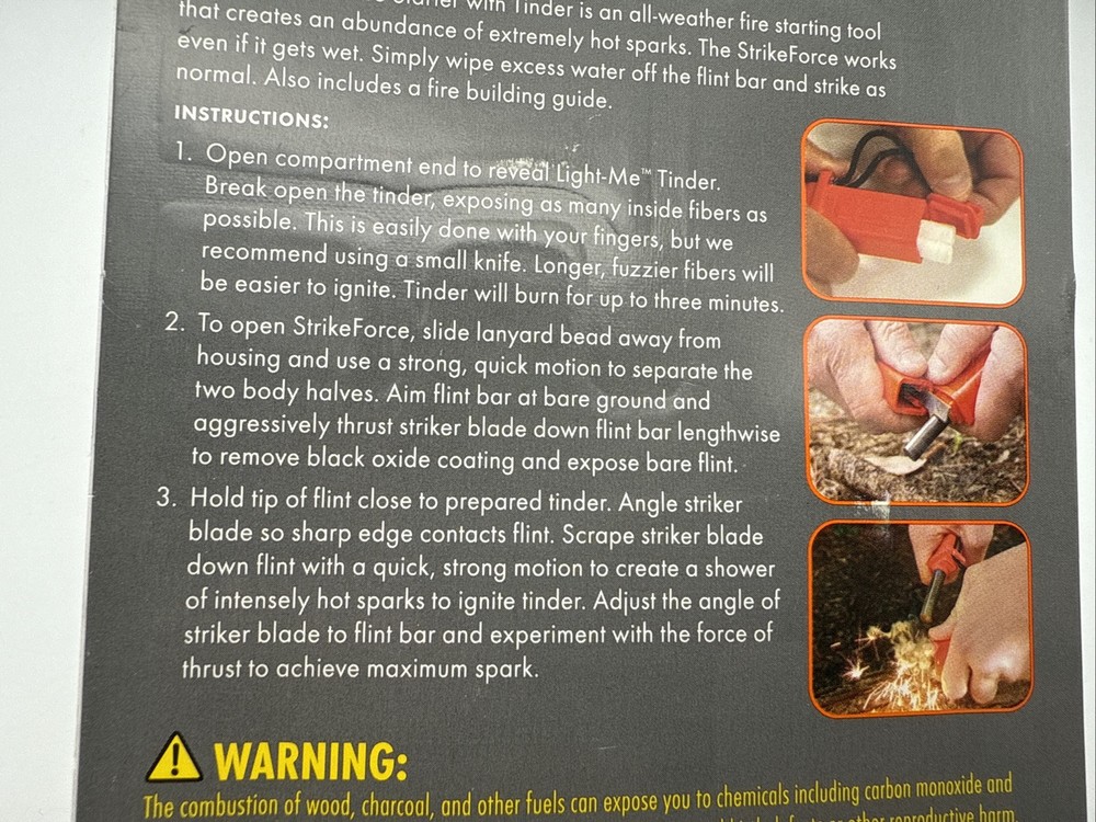 StrikeForce Fire Starter - Camping, Backpacking, Hiking, Survival