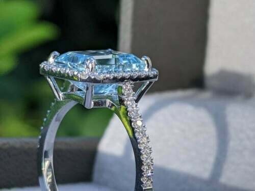 2.84 Ct Natural Topaz Diamond Wedding Anniversary Ring 14K Solid White Gold