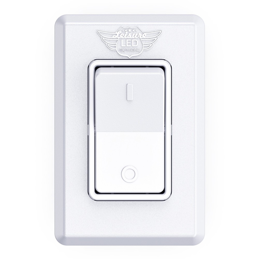 Single 1-Gang On-OFF 12 volt White Light Switch - RV Camper Trailer Marine Boat