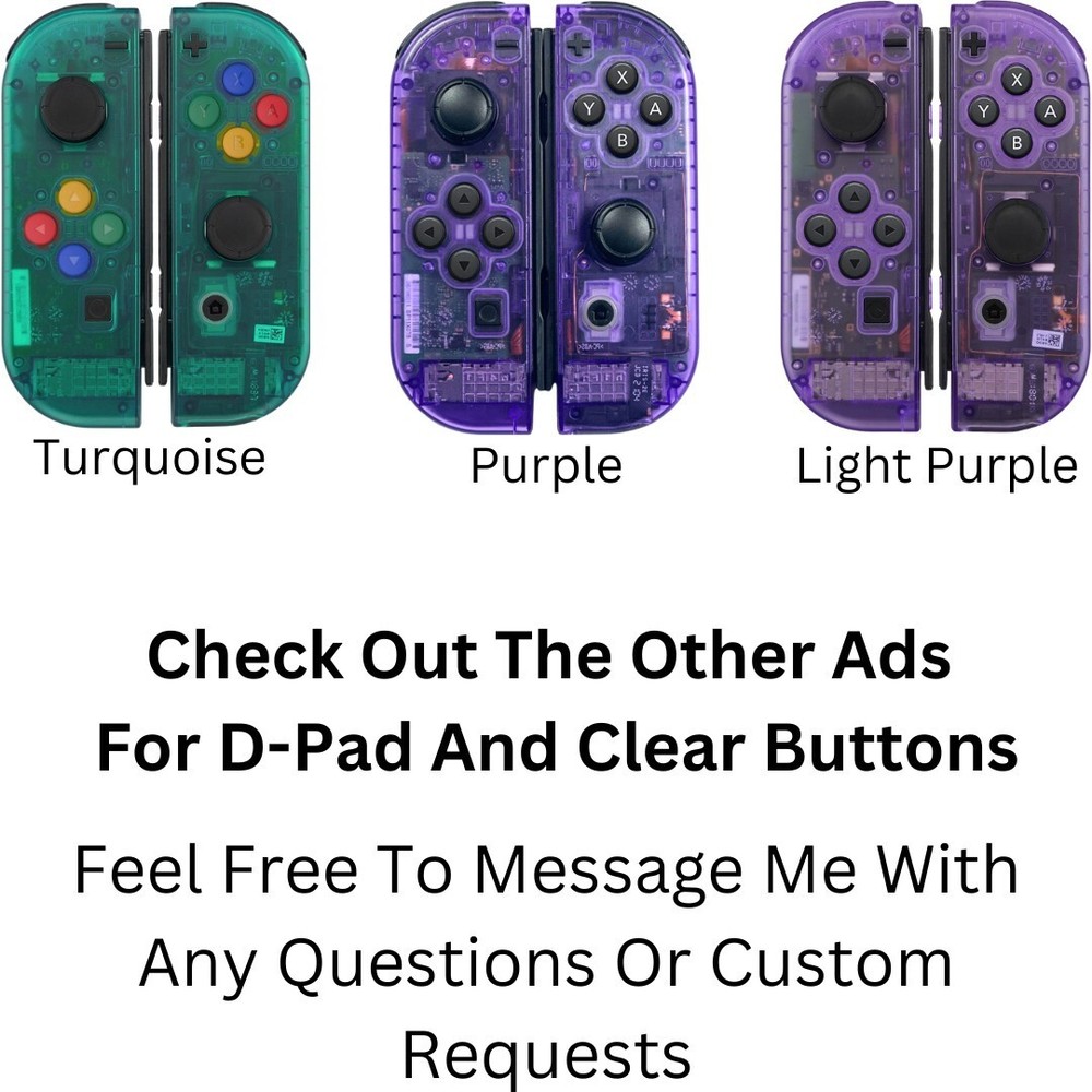 Clear Custom Never Drift Hall Effect Nintendo Switch Joy-Cons OEM Authentic