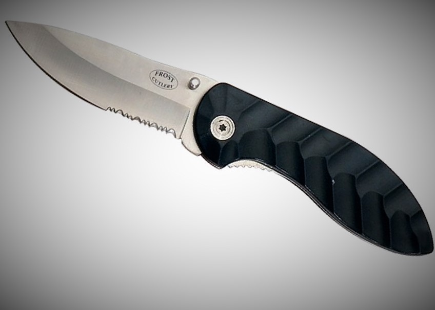 Frost Cutlery Linerlock Folding Knife - Black - FAST SHIPPING!