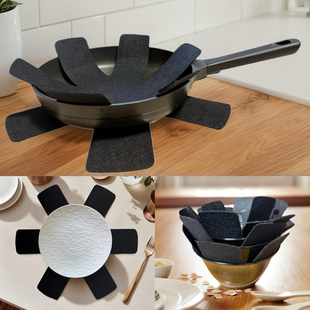 6Pcs Pot and Pan Protectors, 6 Different Sizes Thicker Pan Protectors for Stacki