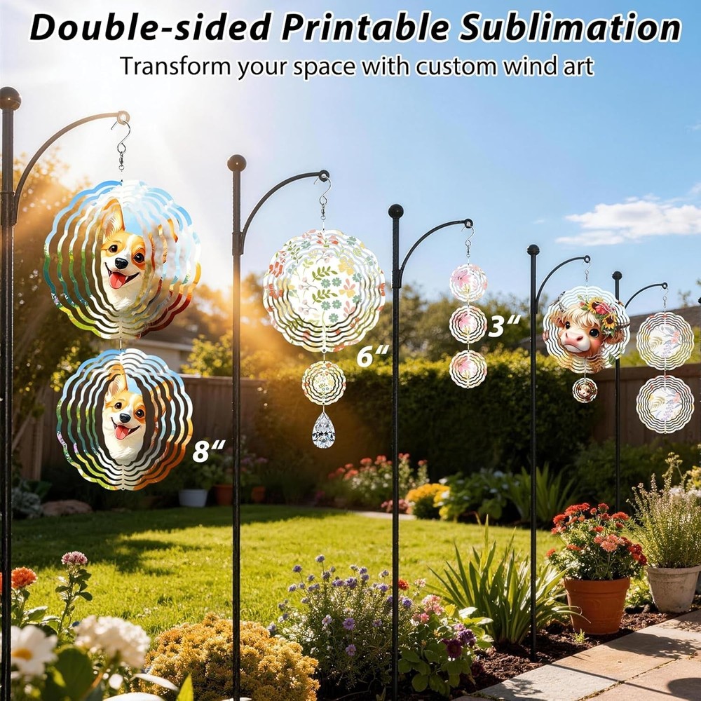 10 Pack Sublimation Wind Spinner Blanks 6 Inch Wind Spinners Sublimation Blan...
