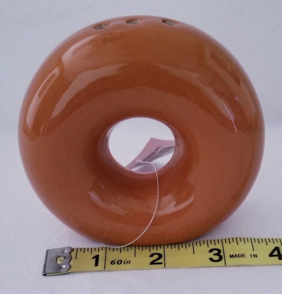 Ceramic Donut Sprinkle Shaker Pink Frosted Multicolor Design