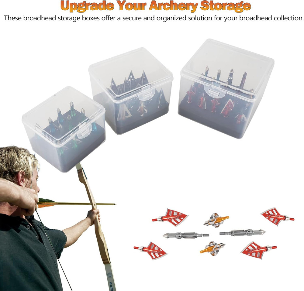 Broadhead Box, Archery Storage Case, Arrow Head Organizer Holder Arrowheads, ...