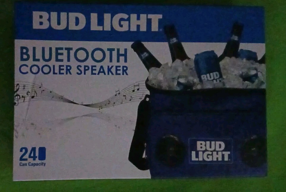 Bud Light Bluetooth Built In Speaker Portable Cooler Bag Blue Float River Beer