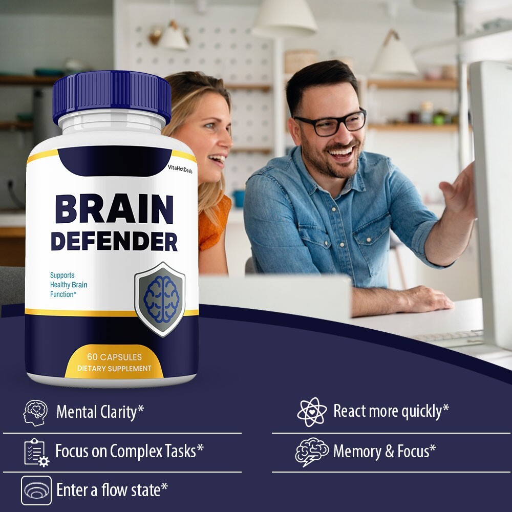 Brain Defender Capsules, Maximum Strength Pills Cognitive and Brain (1 Pack)