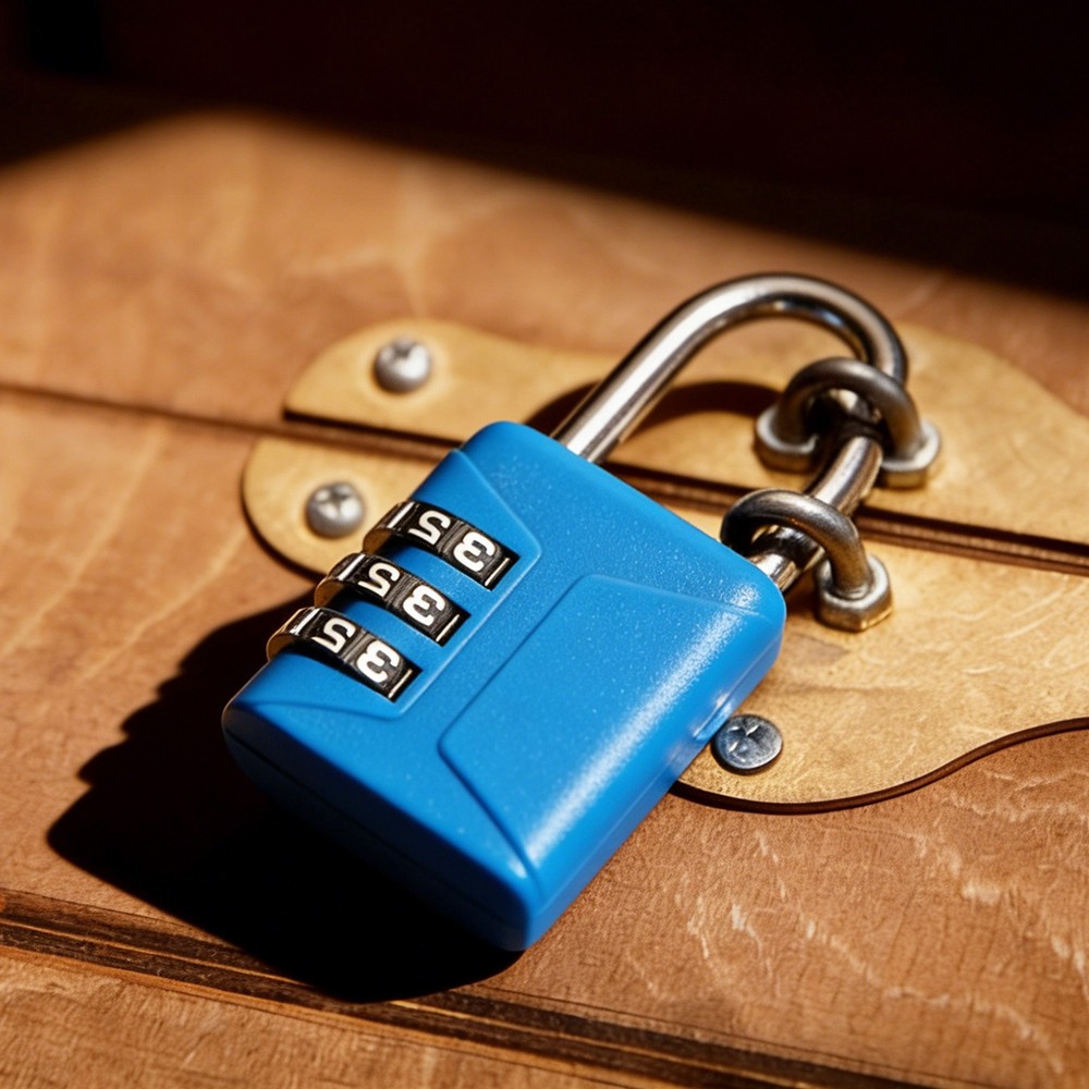 2pcs Resettable 3 Digit Plastic Combination Padlock, Blue (60 x 32mm)