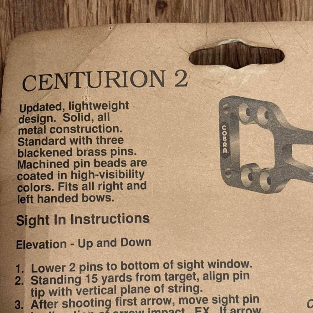 Cobra Centurion 2 C-194 Bow Sight Ambidextrous NOS