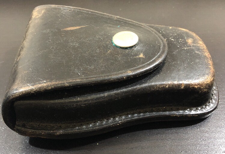 Tex Shoemaker Co Black Leather Cuff Case Handcuff Snap Belt Loop