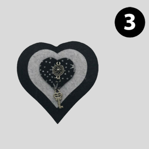 Black Heart Felt Car Air Freshener, Reusable Aromatherapy Diffuser