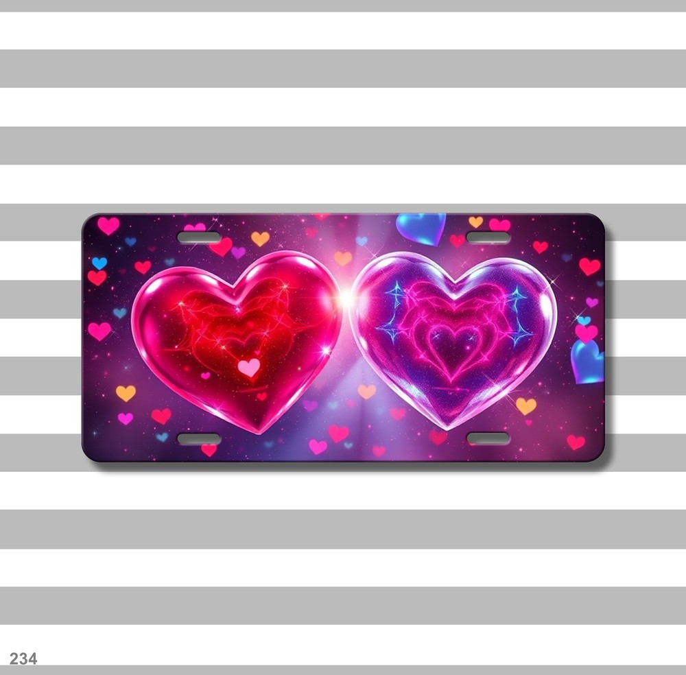 Bold Hearts License Plate Customizable Decorative Plate Everyday Gift