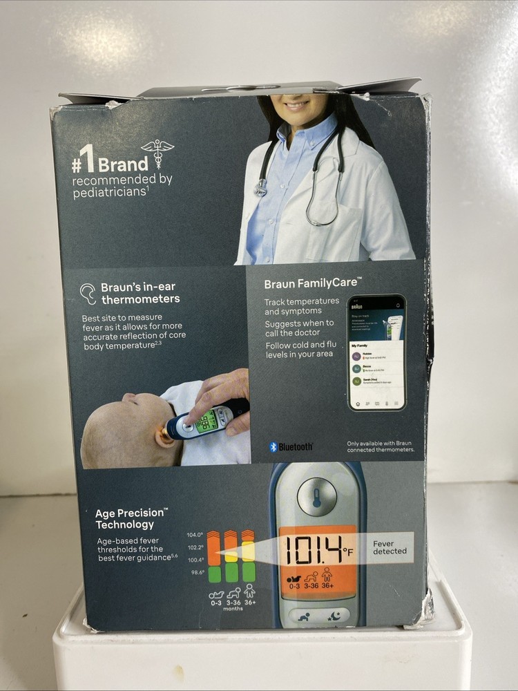 Braun ThermoScan 7+ Connect Digital Ear Thermometer - Age Precision Technology
