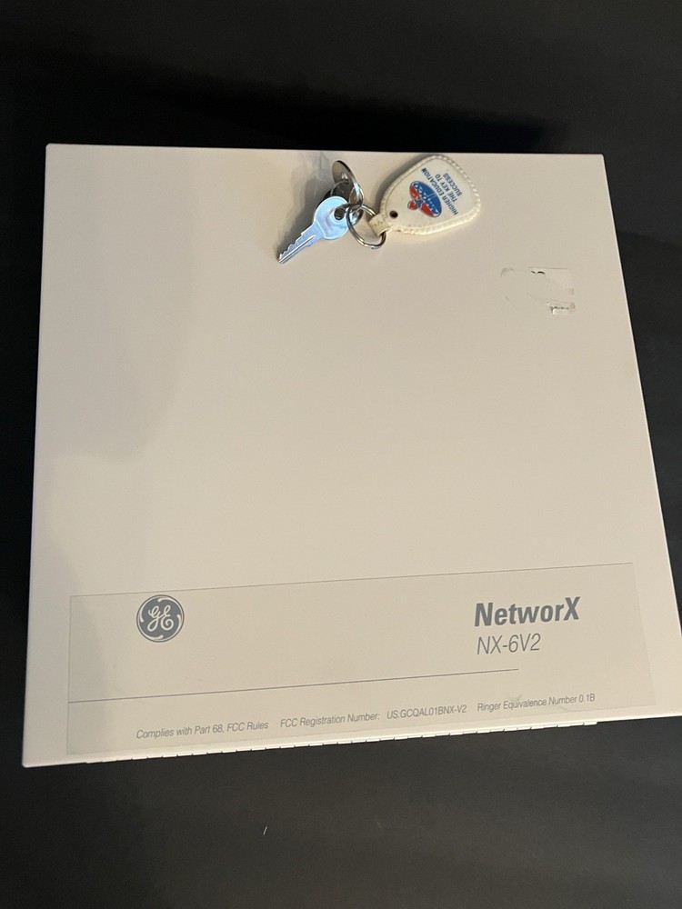 GE NetworX NX-6V2 Security Alarm System Cabinet with Board & Control Panel
