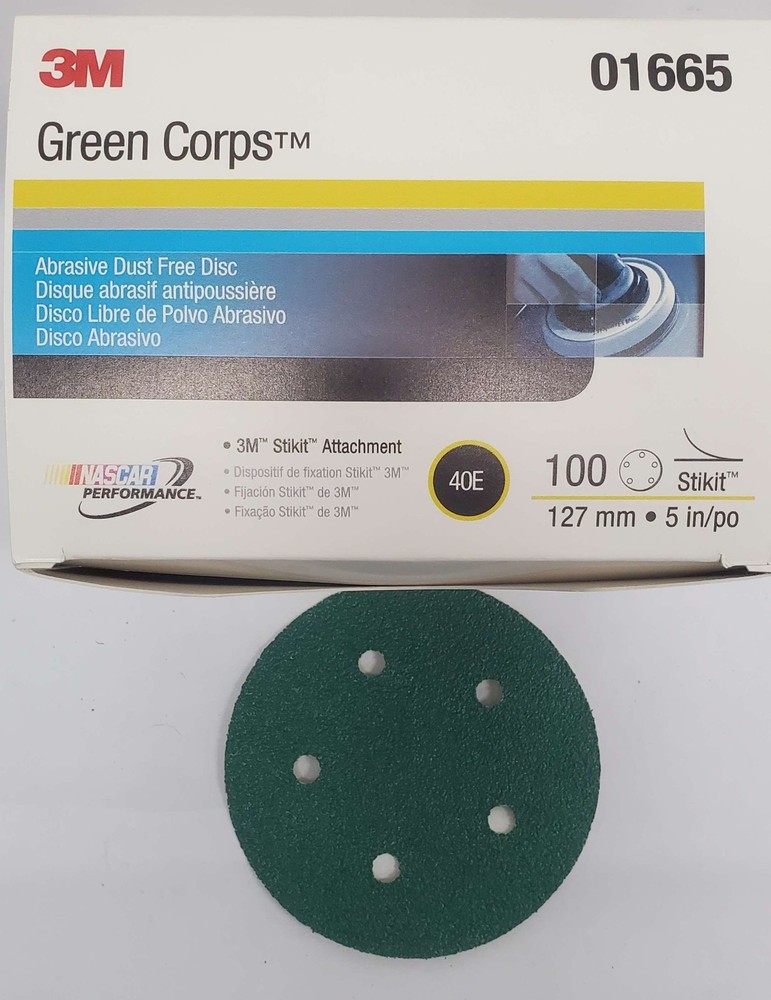 3M 01665 5" Stikit 40E dust free 100 Disc/ Box