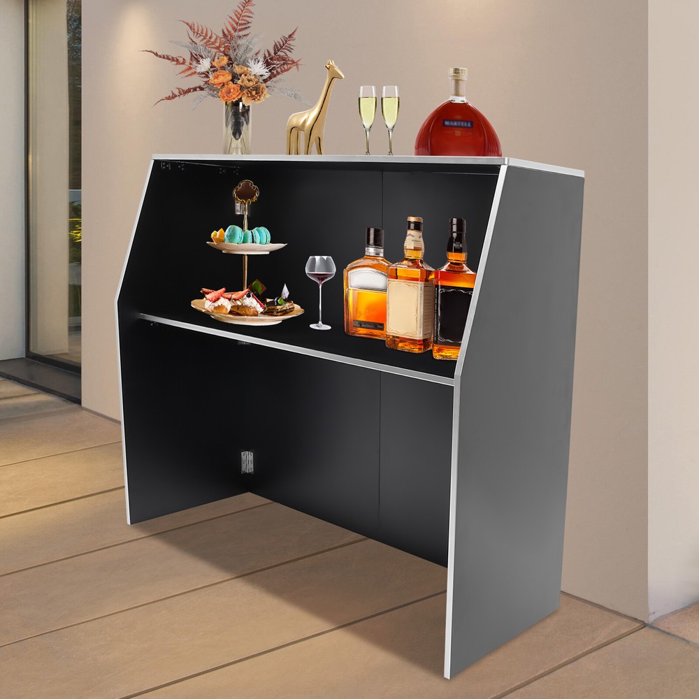 Rectangular Bar Cabinet Foldable Event Bar Portable Bar Cabinet Freestanding