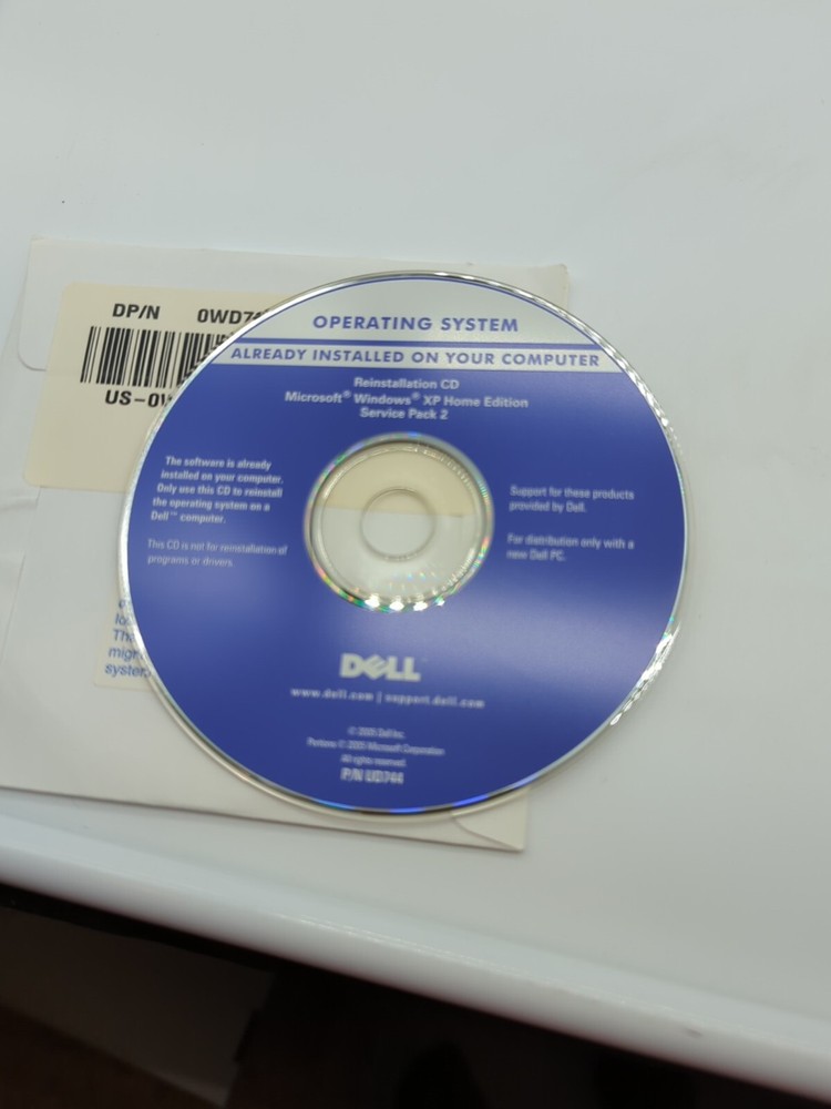 Dell Microsoft Windows XP Home Edition Reinstallation 2005 Disc CD No Codes/Keys