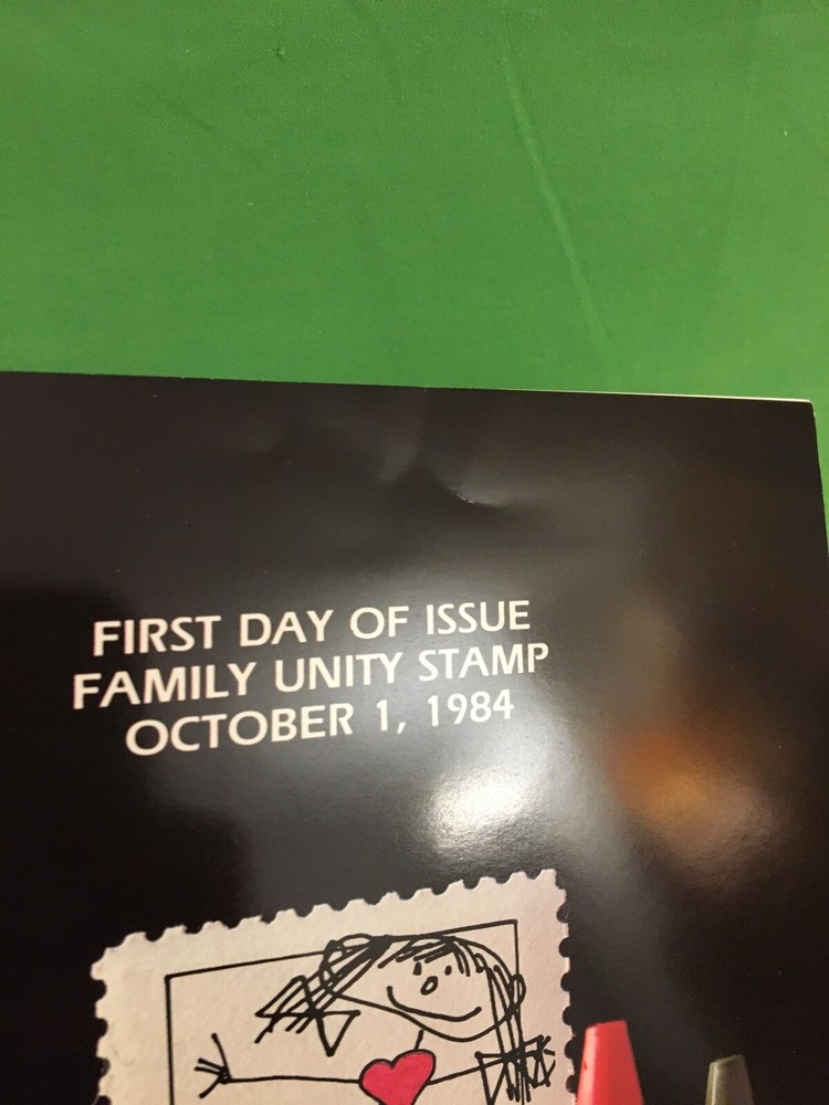 Family Unity Stamp, crayons, First Day of Issue Ceremony Program, Oct 1984