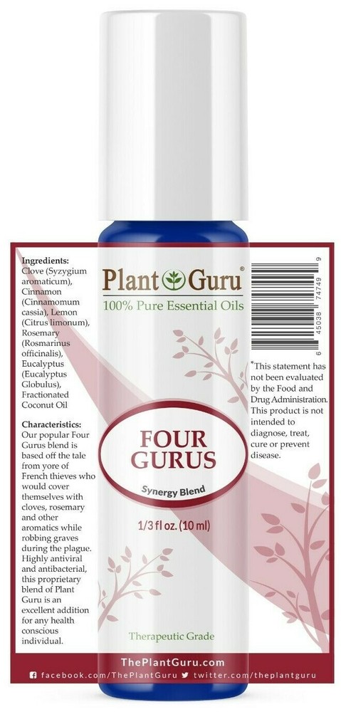 Four Gurus Essential Oil Thieves Roll on Blend For Immune Support, Protective.