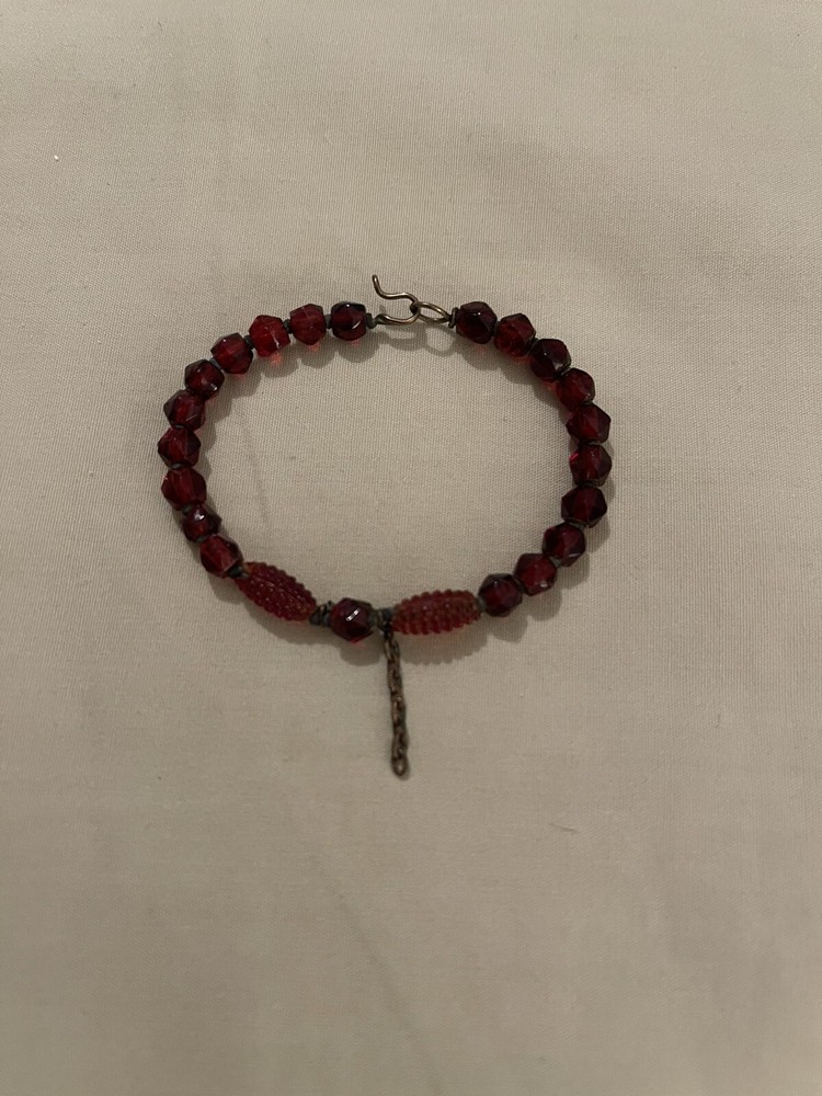 Vintage Beaded Red Bracelet