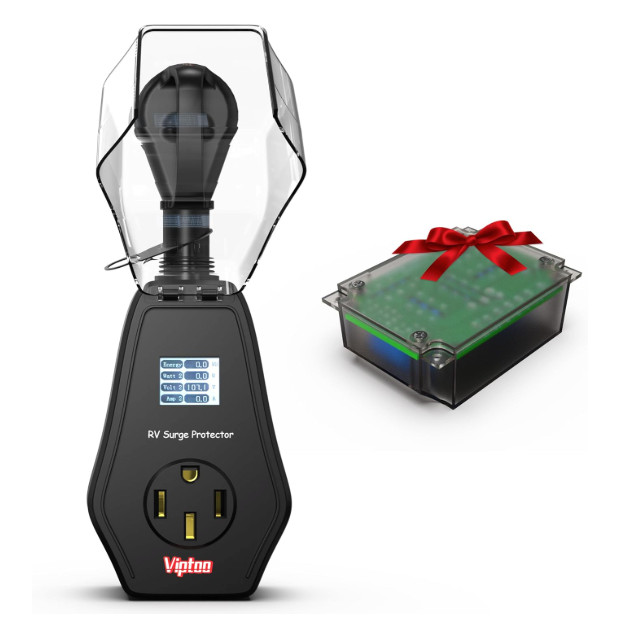 RV Surge Protector 50 Amp with Extra Replacement Module, 1.77" Smart LED Display