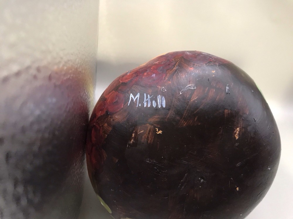 Hand painted Gourd Signed M. Hall