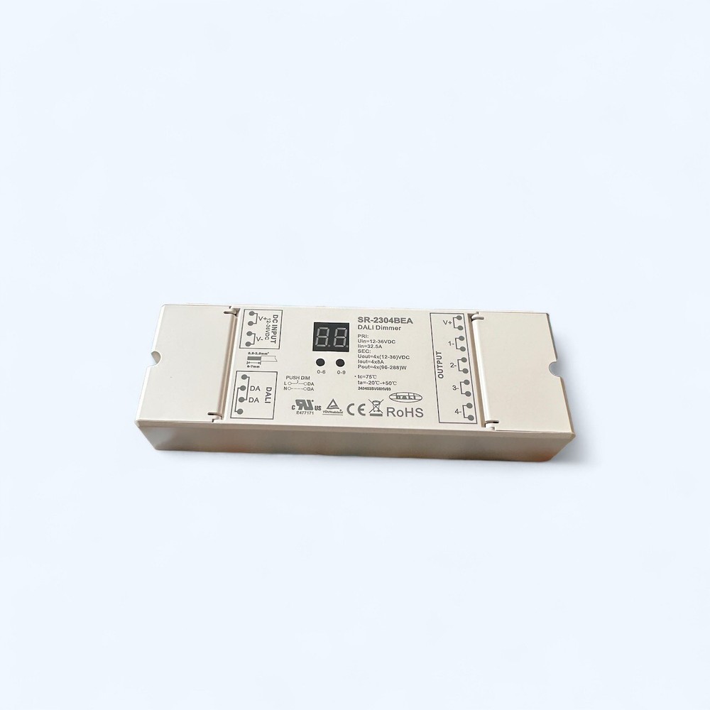DALI Dimmer Controller, 4 Channel, 8A Per Channel Output, 12-36V DC