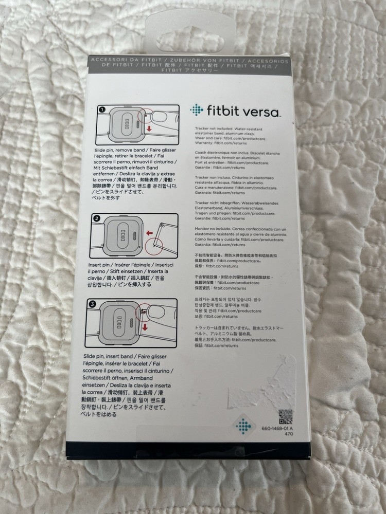 Fitbit Versa Classic Replacement Band White Water Resistant Elastomer L/G