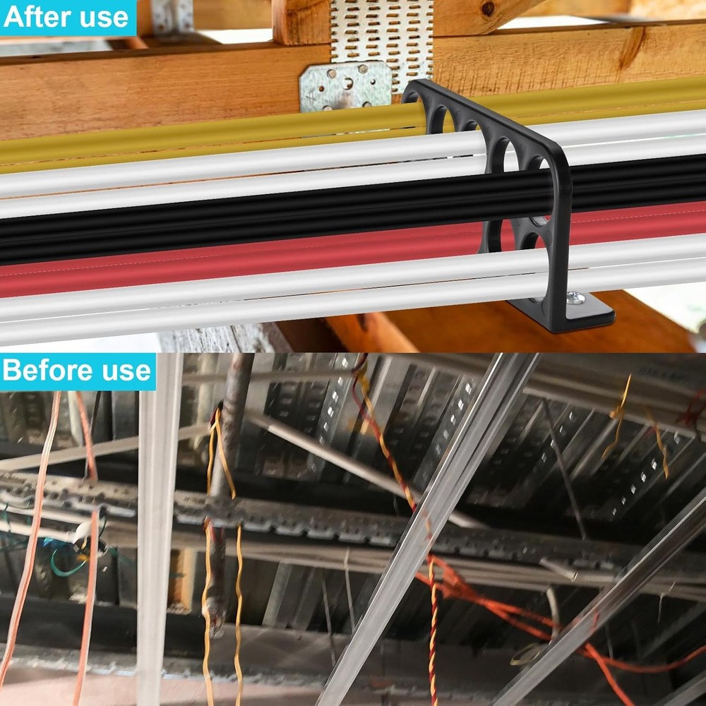 100Pack Cable Chase Wire Bracket, Cable Support Wire Bracket 100 Pack Black