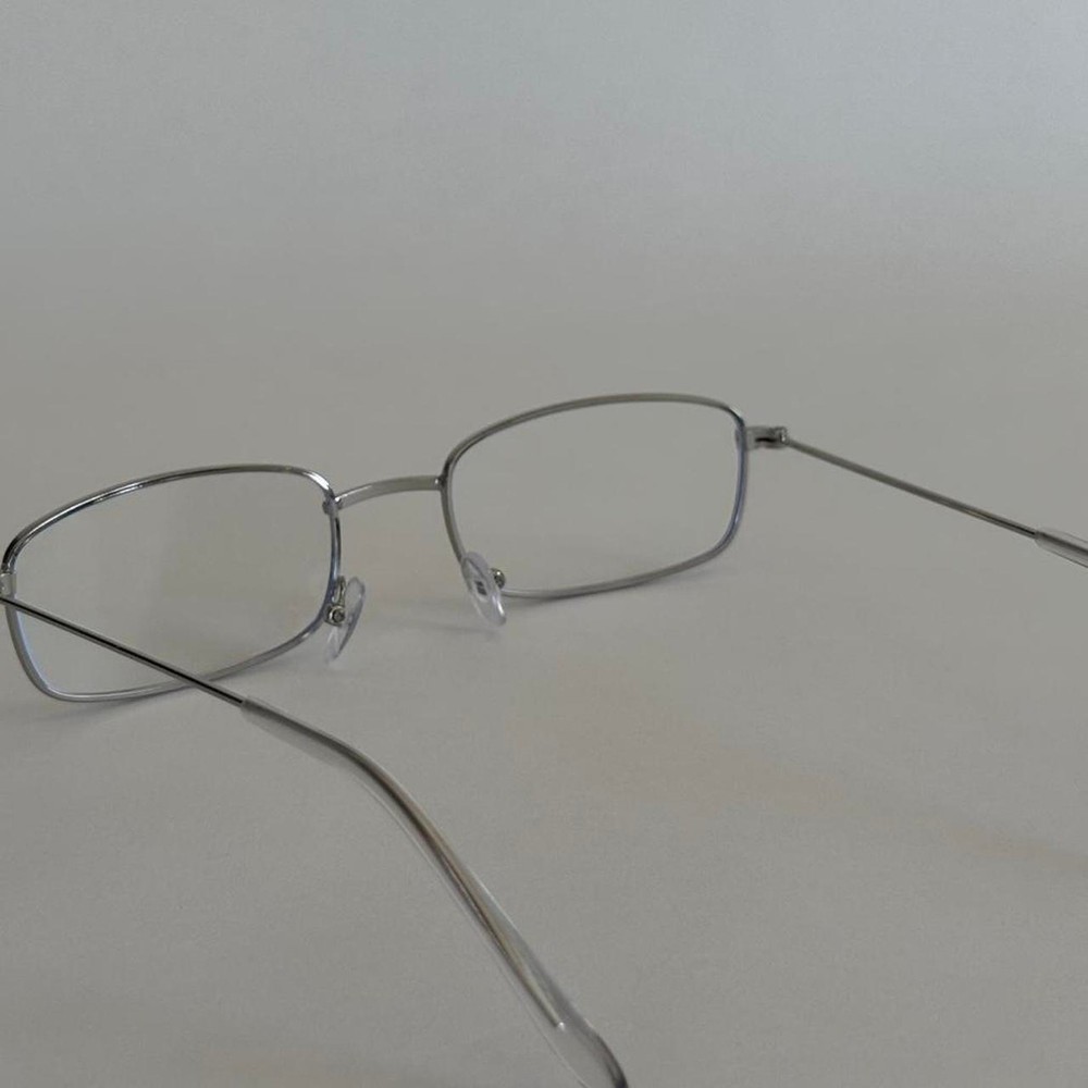 Y2K Silver Clear Rectangular Eyeglasses – Vintage Style, Unisex, UVA UVB, New