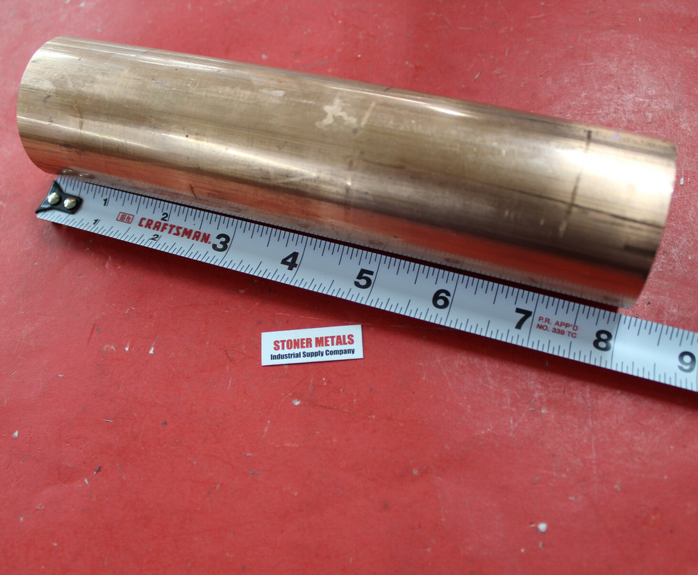 2" Diameter C110 COPPER ROUND ROD 8" long H04 Solid CU New Lathe Bar Stock