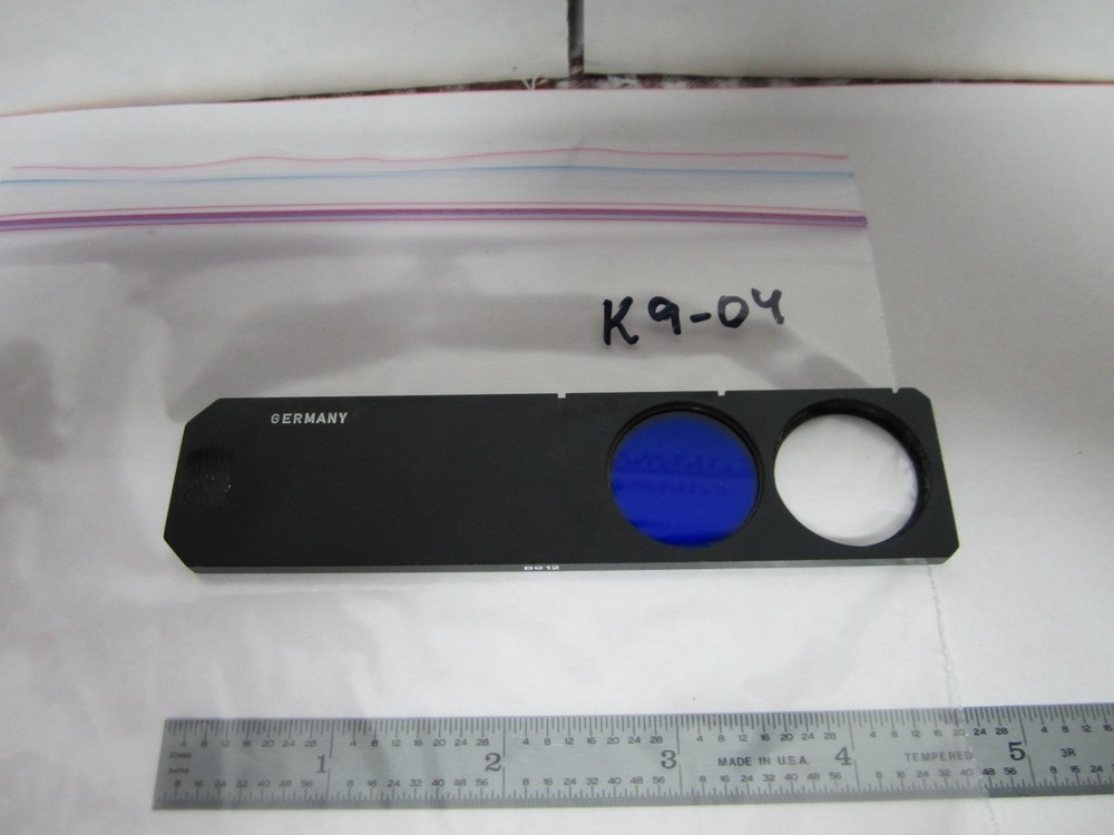 MICROSCOPE LEITZ GERMANY SLIDE FILTER BG12 DARK BLUE OPTICS #K9-04