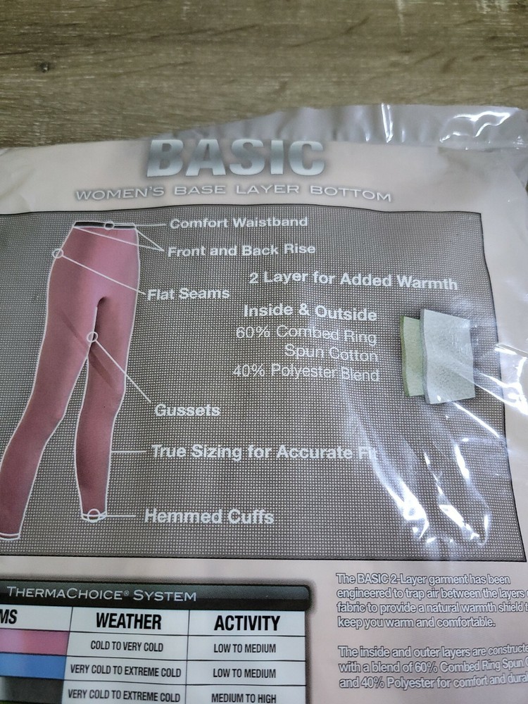 COLDPRUF® Base Layer, Women's Basic Pant – White, 2- Large. Long Underwear