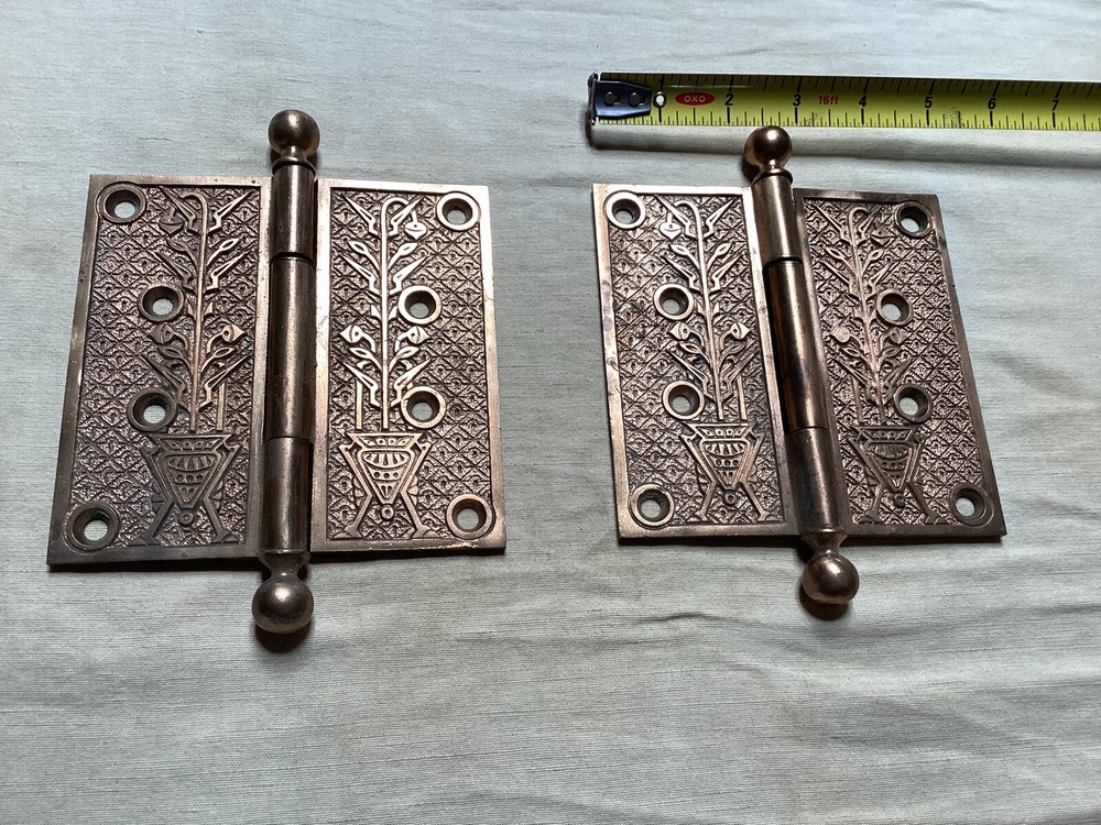 Eastlake Hinges, Solid Brass. 5” X 5”