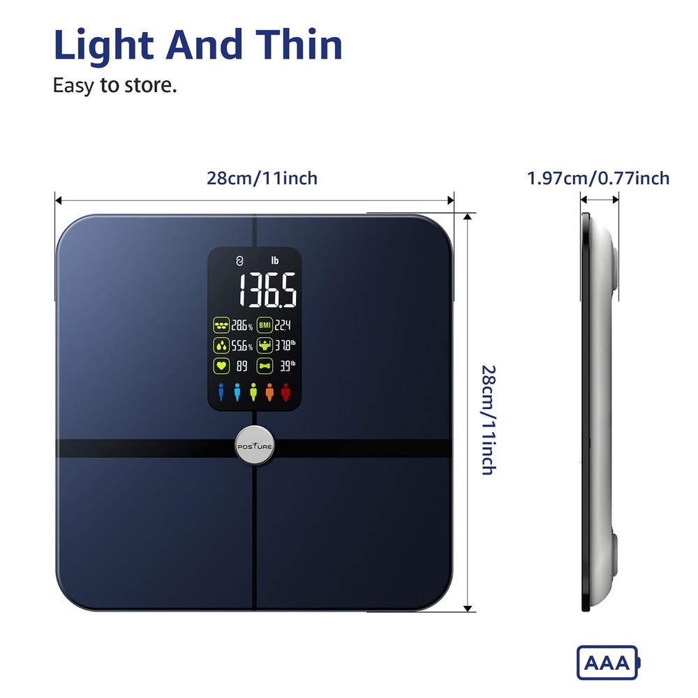 Body Fat Scale, Posture Extra Large Display Digital Bathroom Wireless Weight ...
