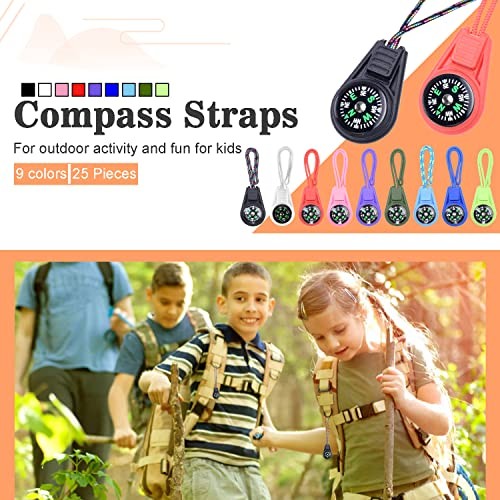 Compass Bulk Mini Compass for Navigation Lesson,Plastic 25PCS Multicolor