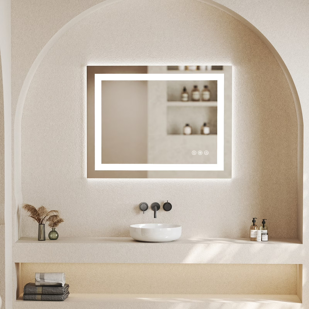 20"x 28" LED Bathroom Mirror with Anti-Fog and Backlit Memory Function Tempered