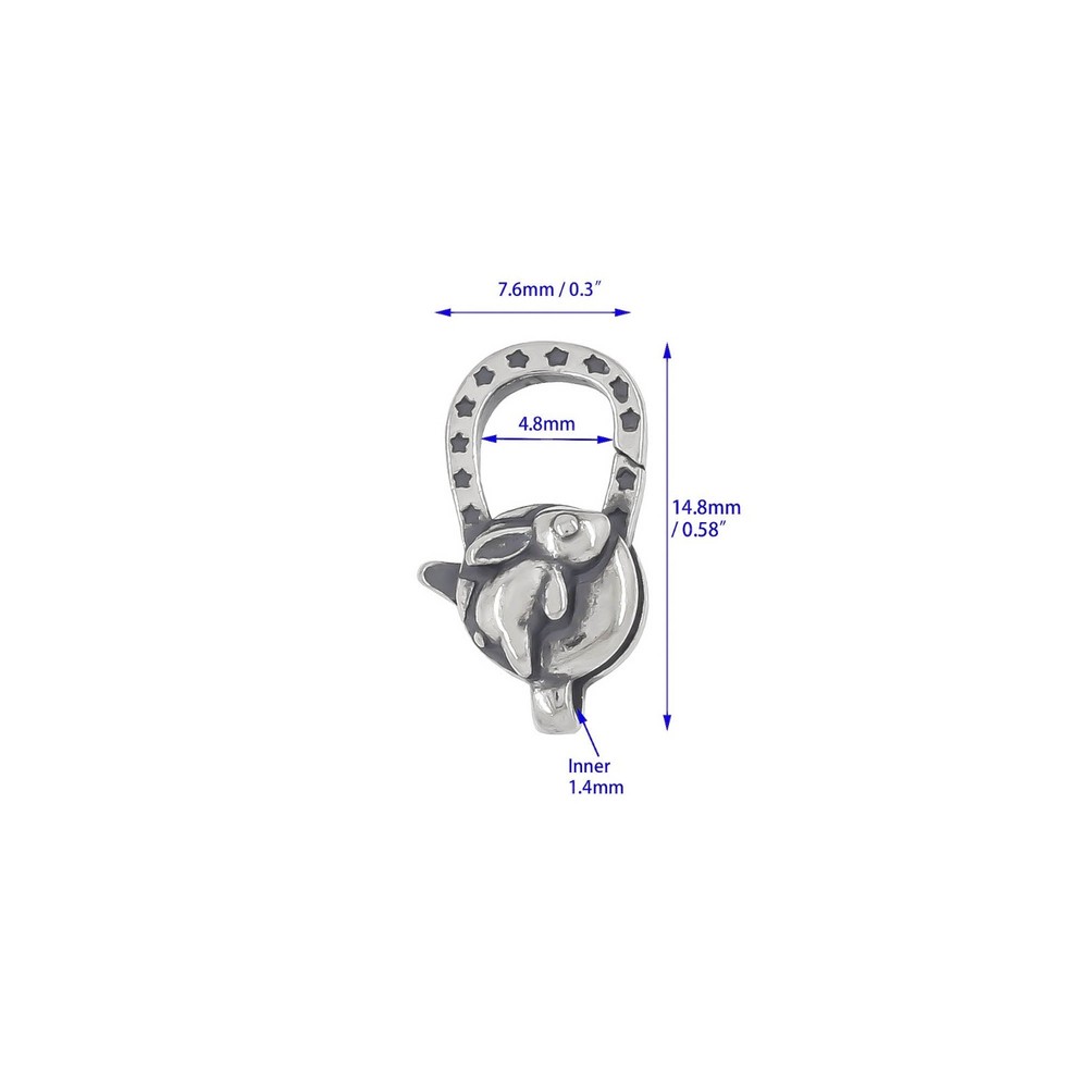Sterling Silver Bunny Lobster Spring Clasp #51089