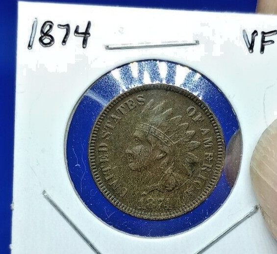 1874 Indian Head Cent VF Condition (146)