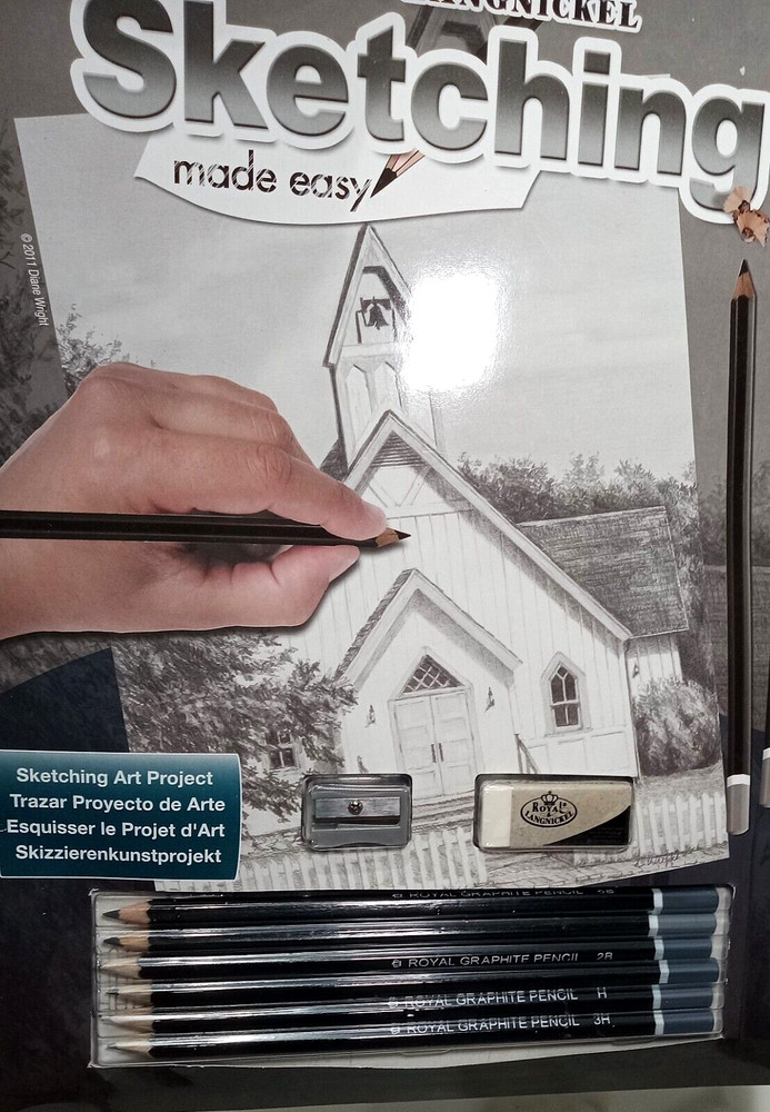 NEW Drawing Kit Sketching Made Easy CHAPEL includes pencil kit💖