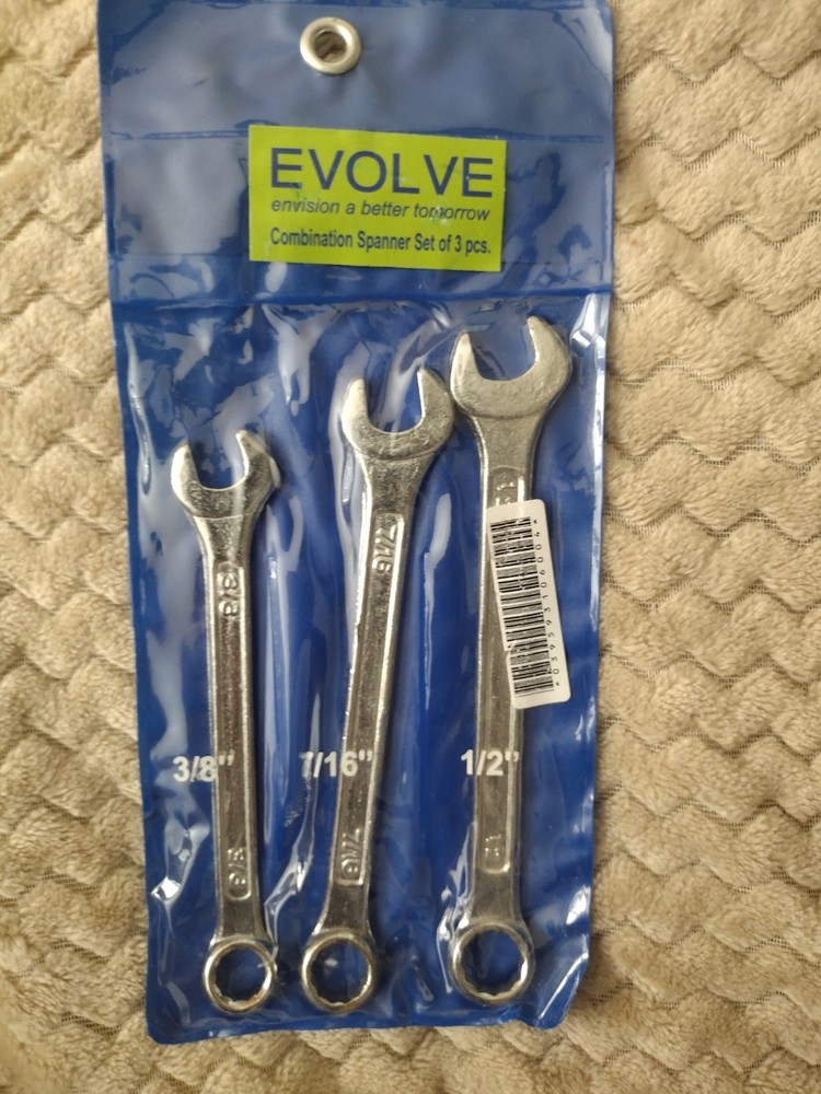 3 pc. Combination Wrench Set Evolve SAE New