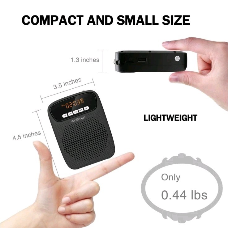 Portable Voice Amplifier Wireless & Wired Headset Microphone Speaker