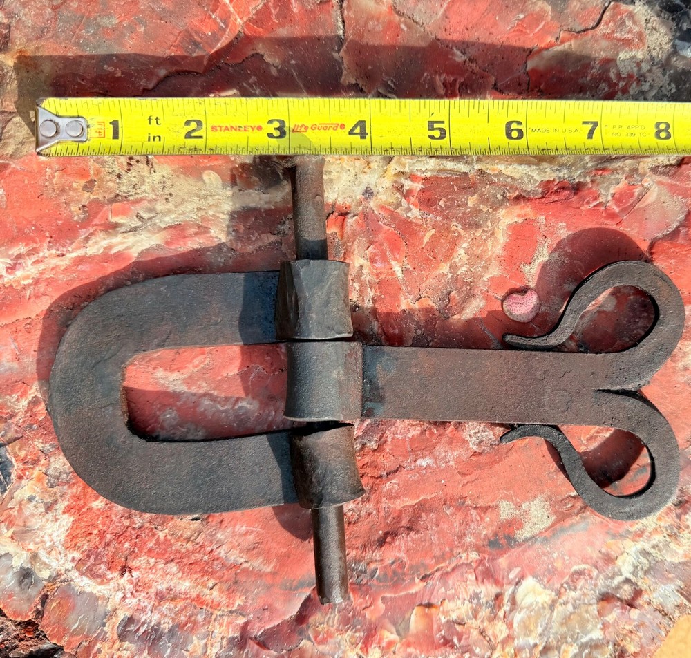 Antique hand forged iron hinge