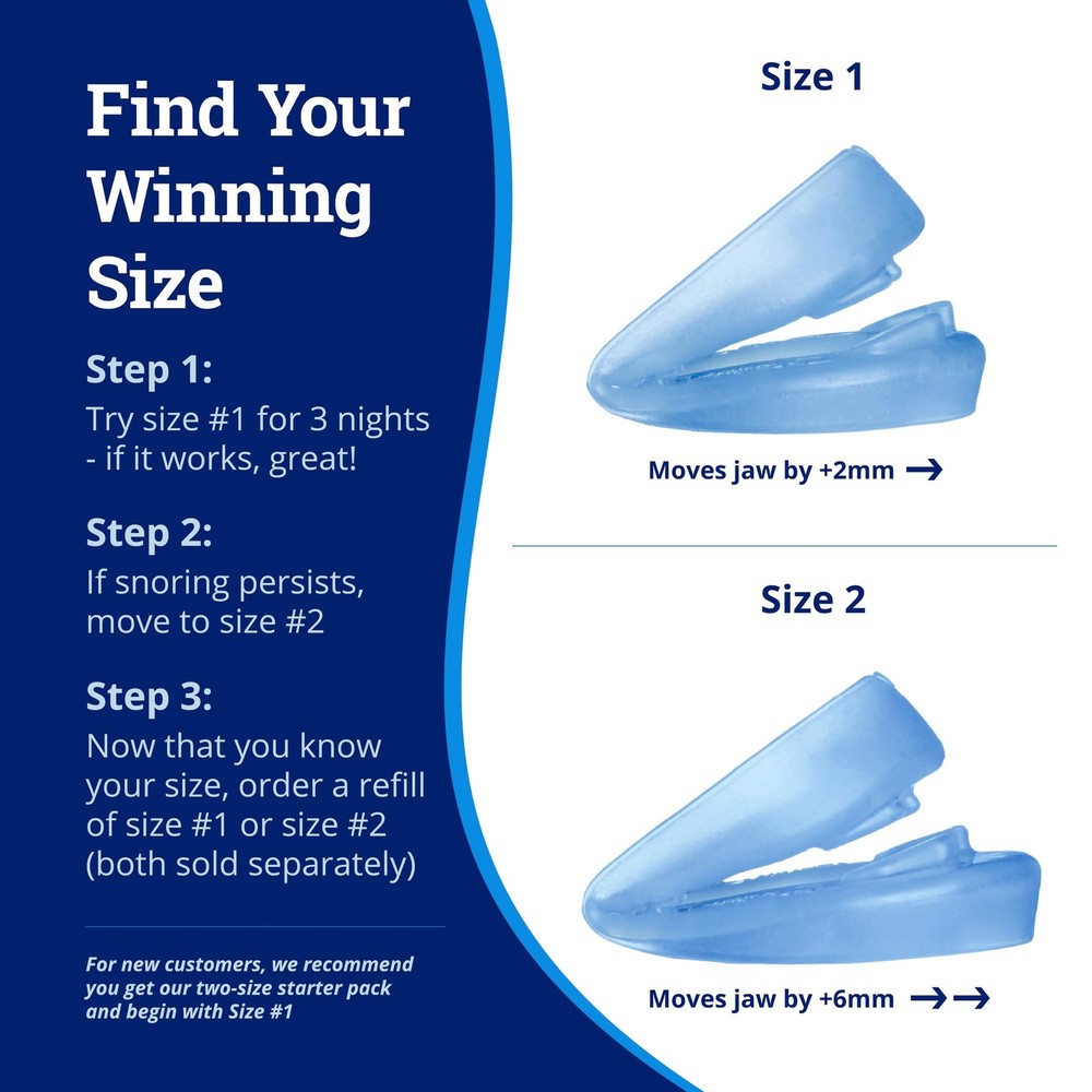 Anti-Snoring Mouthpiece Solution, 2 Size Comfort System Starter Kit + Nasal D...
