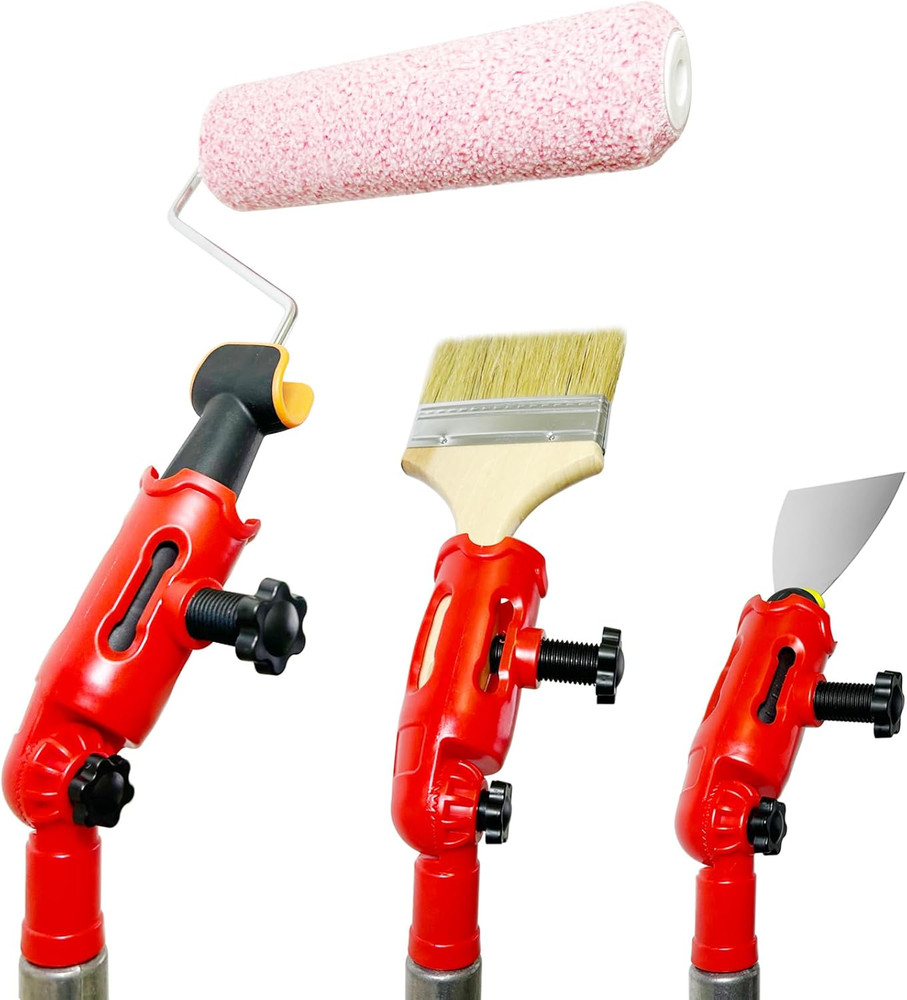 Multi-Angle Paint Brush Extender for High Ceilings, Extension Pole Attachment