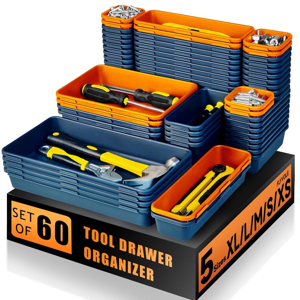 Tool Box Organizer Tray for Rolling Tool Chest - 60PCS Storage Solution