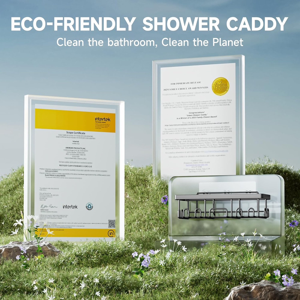 Shower Caddy 6-Pack,Advanced Rustproof Design, No Drilling Adhesive Shelves, Rac