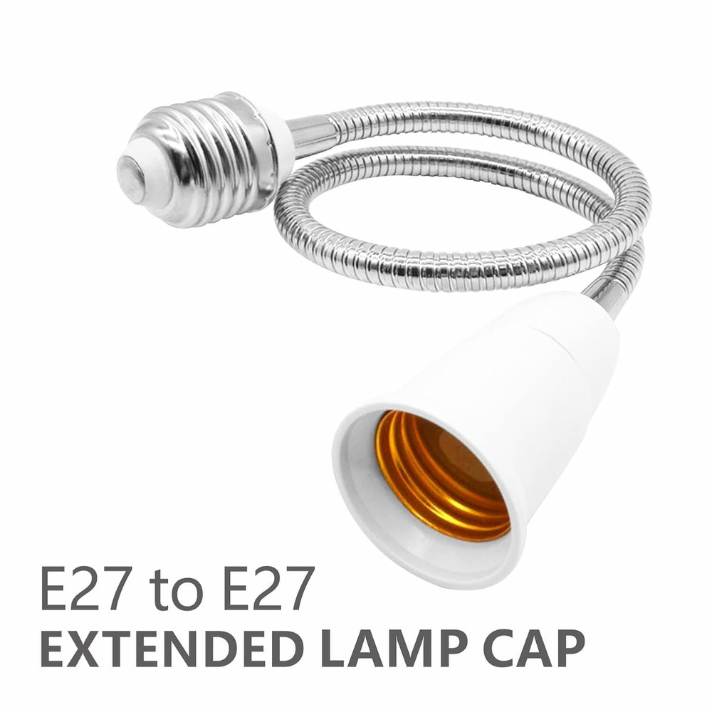 E26/E27 Light Socket Extender Adapter, 24 Inches/60 Cm Adjustable Bendable Rotat