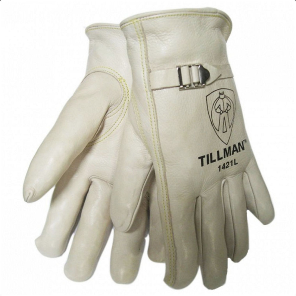 Tillman 1421 Grade "A" Top Grain Cowhide Drivers Gloves w/Pull Strap, Medium