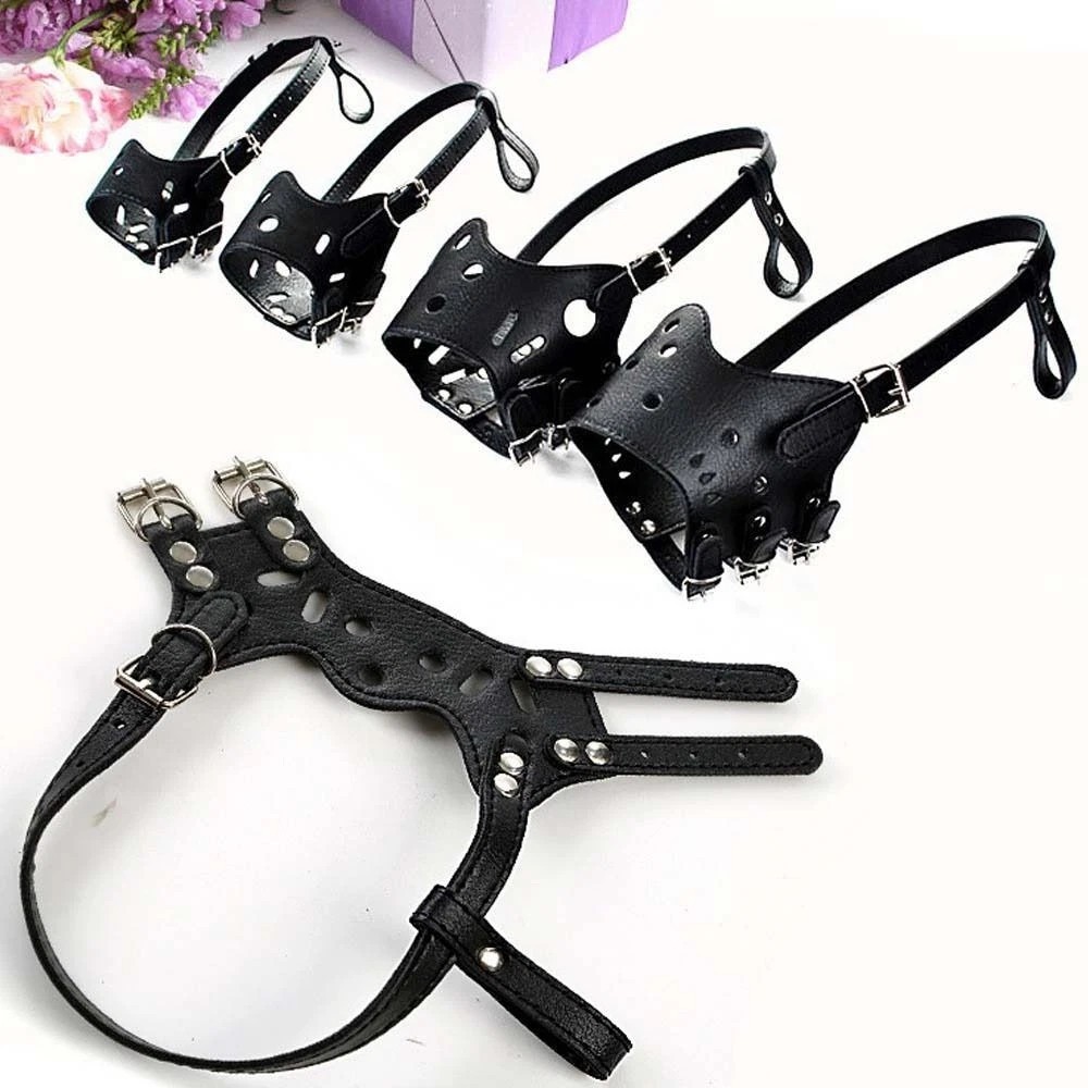 Soft Leather Muzzle for Dogs Anti-Biting Secure Adjustable and Breathable Muzzle